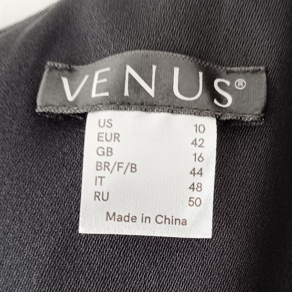 Venus One-Shoulder Draped Front Black Special Occasion Jumpsuit, Women's 10 - Picture 2 of 13